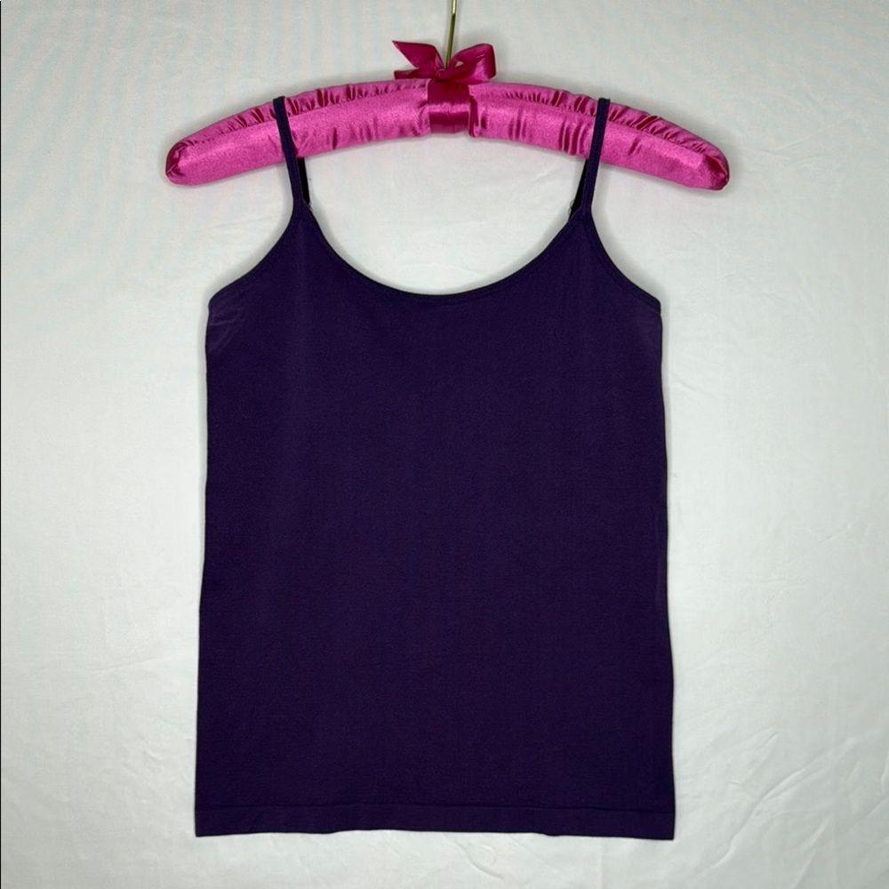 Purple Adjustable Spaghetti Strap Seamless Camisole Tank Top Summer OS Stretch